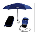 37" Arc Telescopic Folding Travel Umbrella With Eva Case